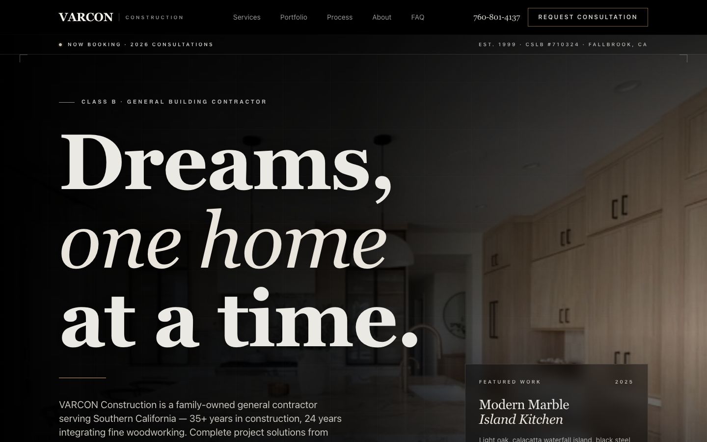 VARCON Construction website
